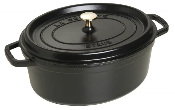 Staub La Cocotte 31cm Oval. Schwarz. Gusseisen