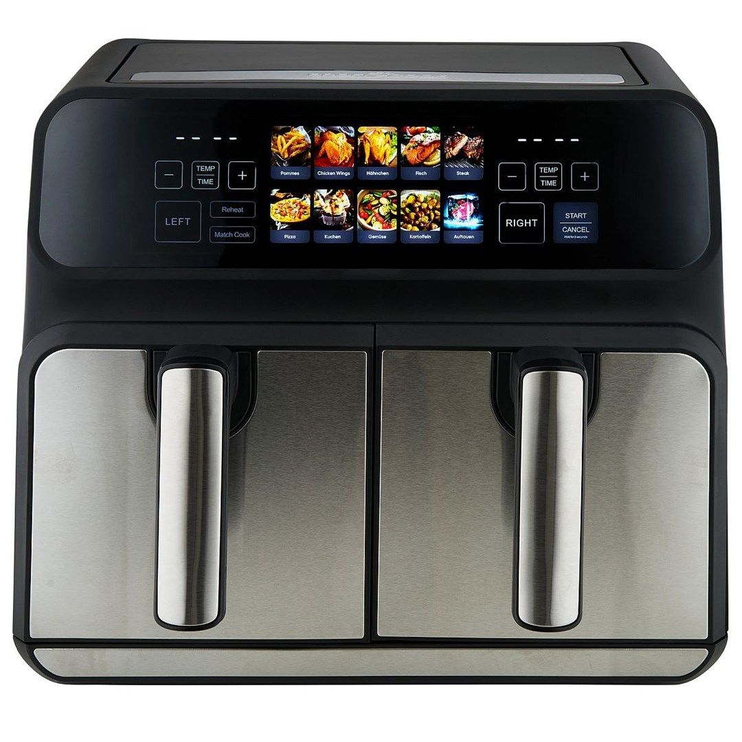ProfiCook PC-FR 1287 H Double 8 L Stand-Alone 2200 W Hot Air Fryer Black Stainless Steel
