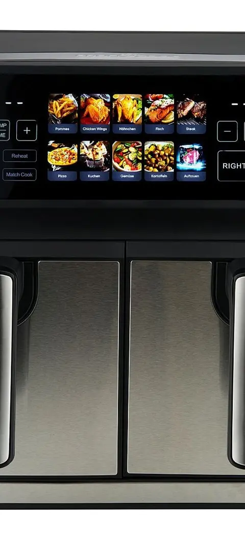 ProfiCook PC-FR 1287 H Double 8 L Stand-Alone 2200 W Hot Air Fryer Black Stainless Steel