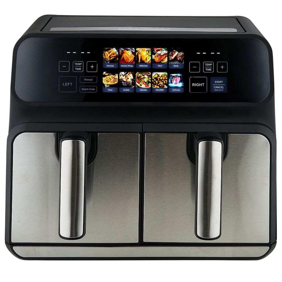 ProfiCook PC-FR 1287 H Double 8 L Stand-Alone 2200 W Hot Air Fryer Black Stainless Steel