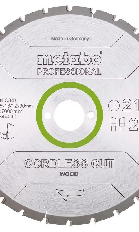 METABO CIRCULAR SAW BLADE HW/CT 216x30x28Z CORDLESS CUT WOOD PROFESSIONAL