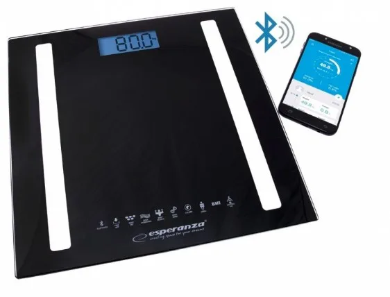 Esperanza EBS016K Personal Scale Electronic Personal Scale Square Black