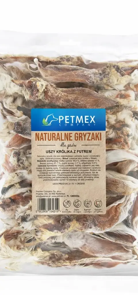 PETMEX Rabbit Ears With Fur – Dog Treat – 200g