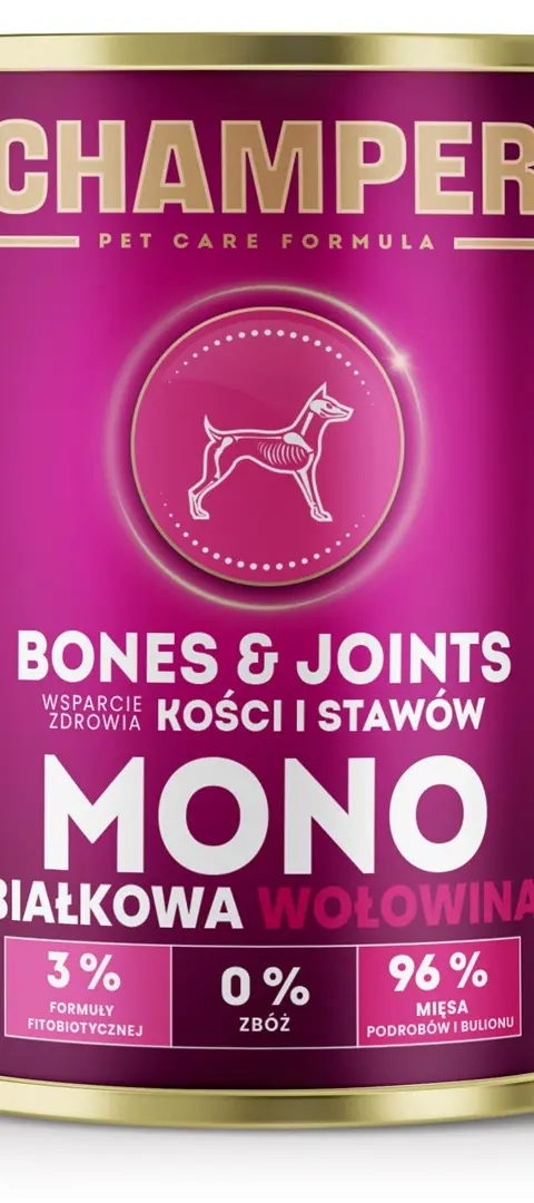 CHAMPER Bones Joints Monoprotein Beef - Wet Dog Food - 400g