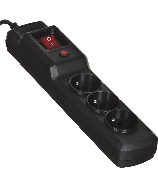 Activejet COMBO 3GN 5M Black Power Strip With Cord