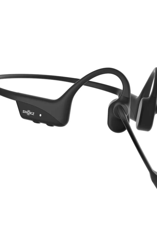 SHOKZ OpenComm2 2025 Upgrade Wireless Bluetooth Bone Conduction Videoconferencing Headset with USB-C Charging Port | 16 Hr Talk Time, 29m Wireless Range, 1 Hr Charge Time | Includes Noise Cancelling Boom Mic, Black