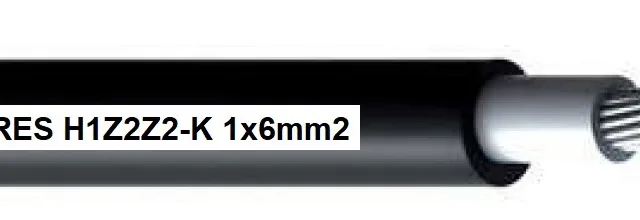 Photovoltaic cable // MG Wires // 1x6mm2, 0,6/1kV black H1Z2Z2-K-6mm2 BK, spool 500m