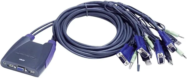 KVM Cable Switch 4-Port USB VGA KVM Switch With Audio ATEN