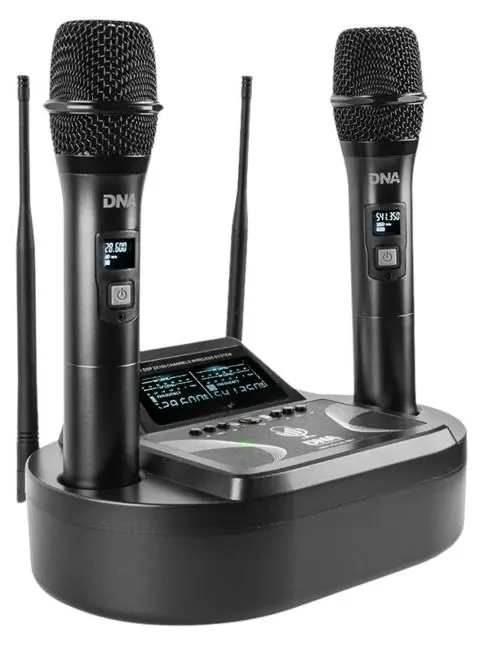 DNA Professional UMA VOCAL SET - Double Wireless Set (2 X Handheld Microphones Receiver With Microphone Charging Station)