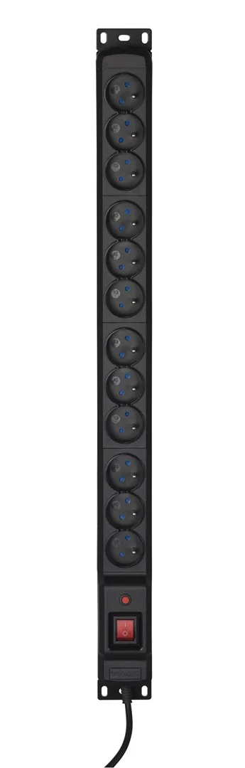 Activejet COMBO 12 Socket Power Strip 3m Black