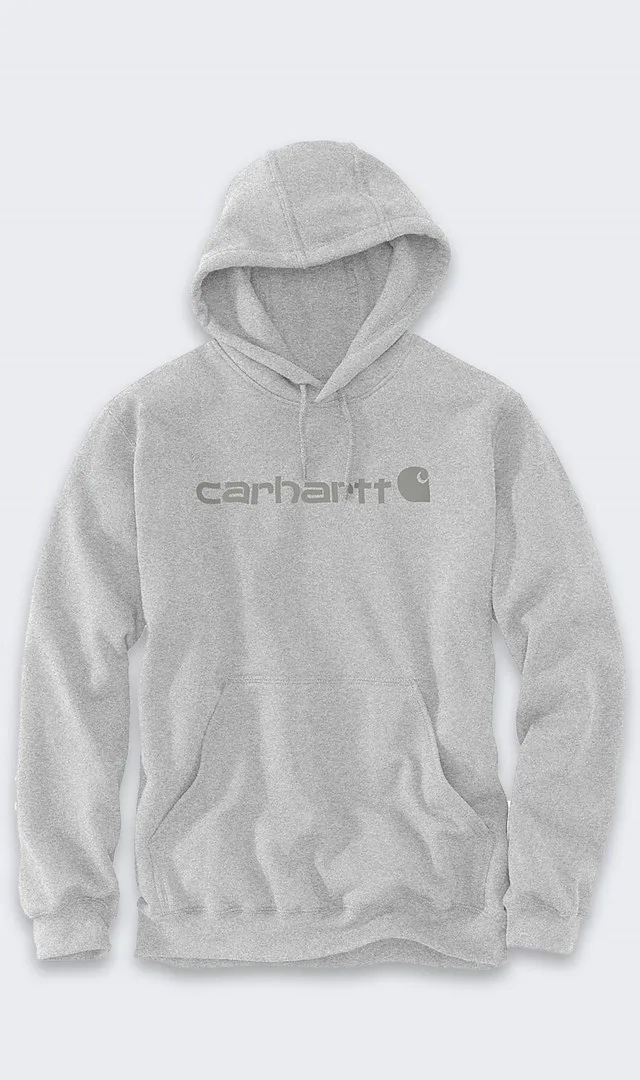 Bluza z kapturem Carhartt Marquette Logo Sweatshirt - heather gray/gray rozmiar: m
