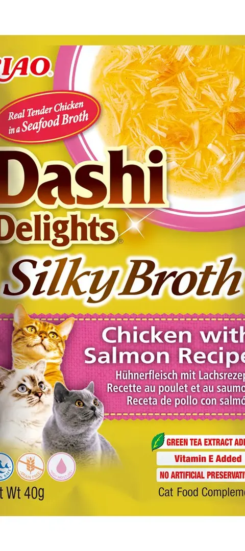 INABA CAT Dashi Delights Silky Broth Chicken With Salmon - Cat Treat - 40g