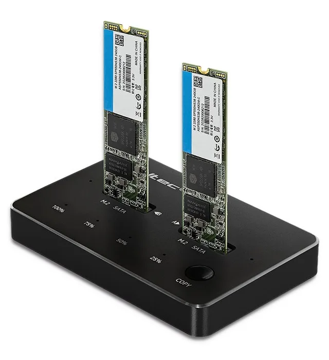 Qoltec 50310 Drive Docking Station 2x SSD M.2 SATA NGFF USB Type C