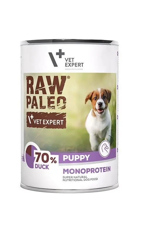 VETEXPERT Raw Paleo Puppy Monoprotein Duck - Wet Food For Puppies - 400 G