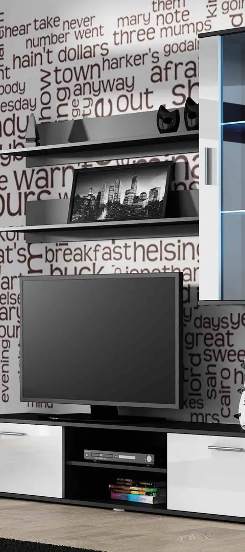 Cama Hanging Display Cabinet SOHO White/Black Gloss