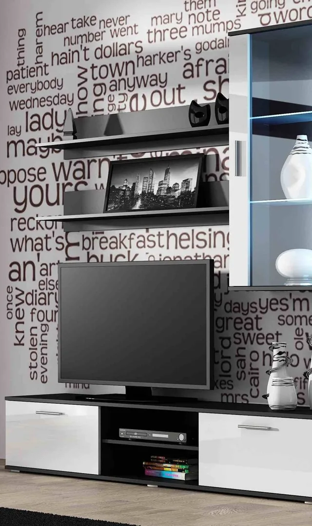 Cama Hanging Display Cabinet SOHO White/Black Gloss