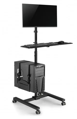 Maclean Professional Stand Mobile Computer Station On Wheels Max 17 32 Max 20kg MC-793