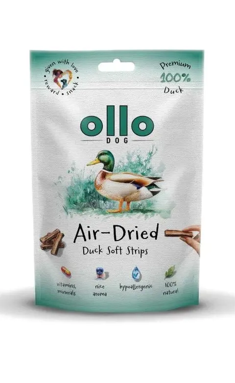 OLLO Air-Dried Duck Strips - Dog Treat - 80g