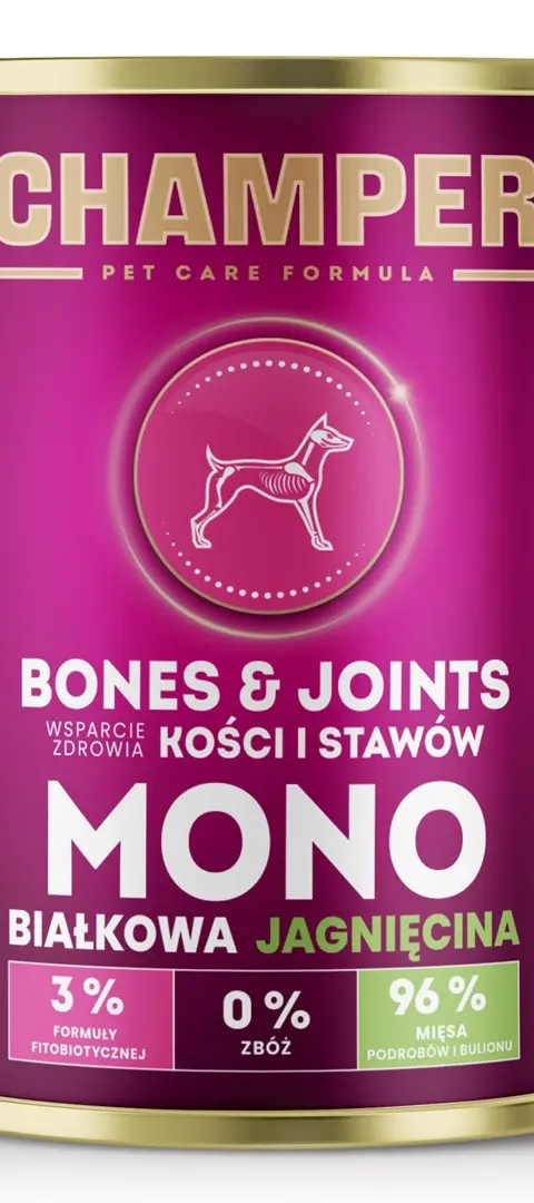 CHAMPER Bones Joints Monoprotein Lamb - Wet Dog Food - 400g