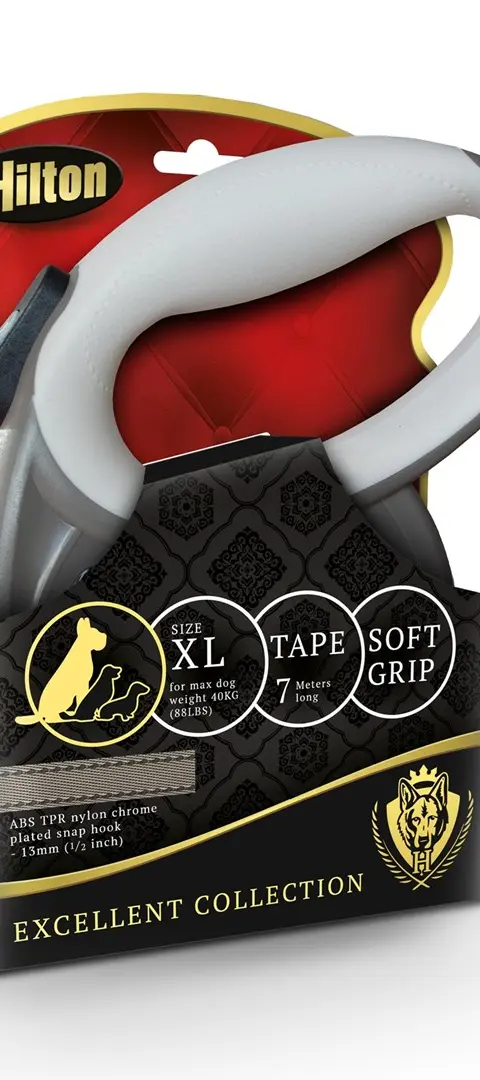 HILTON SMART DOG TAPE XL BRĄZOWO-BEŻOWA SMYCZ AUTOMATYCZNA 7M DLA PSA DO 40KG