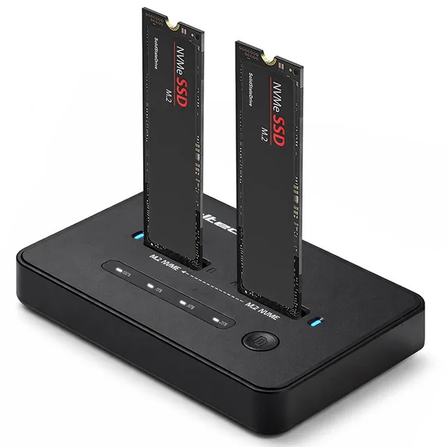 Qoltec Stacja DokująCa DyskóW SSD M.2 NVMe PCIe USB-C 20Gb/S DUAL 2 X 8TB Klonowanie Offline