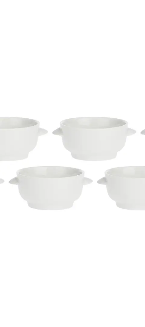 Set Of 6 Terrine Soup Bowls - White 12.5 Cm