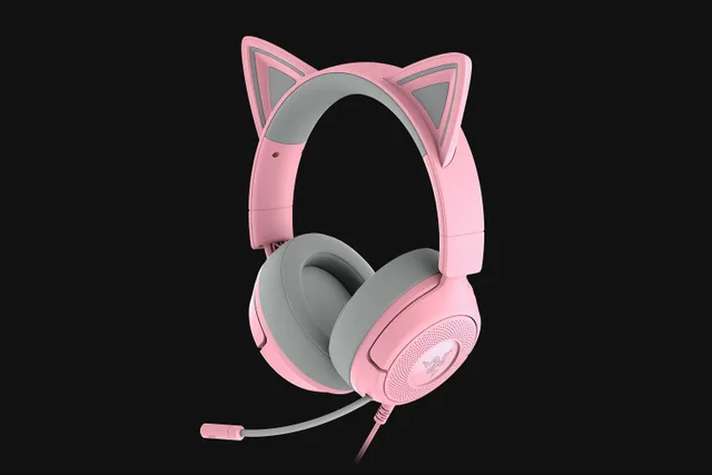 Razer Kraken Kitty V3 X Quartz (Rosa/Grau, 3,5-Mm-Klinkenstecker)