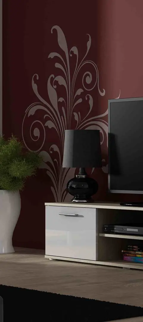 Cama TV Stand SOHO 140 Sonoma Oak/White Gloss