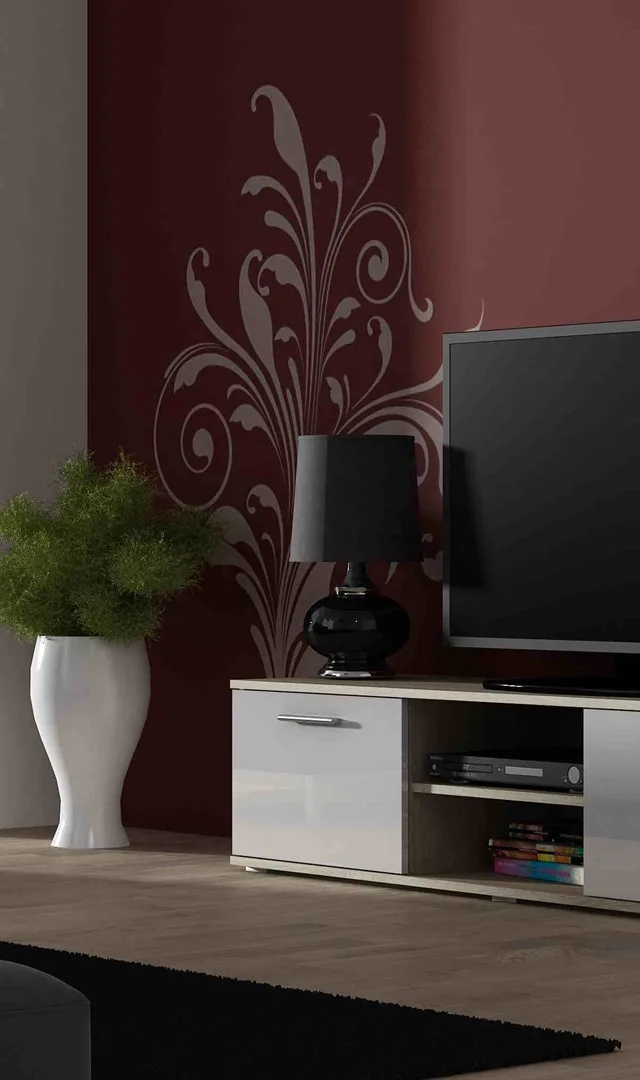 Cama TV Stand SOHO 140 Sonoma Oak/White Gloss