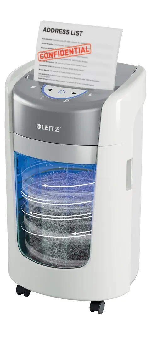 Leitz IQ OptiMax Home Office 225 Micro Cut Paper Shredder Security P5 15L - White