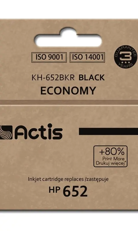 Actis KH-652BKR ink (replacement for HP 652 F6V25AE; Standard; 15 ml; black)