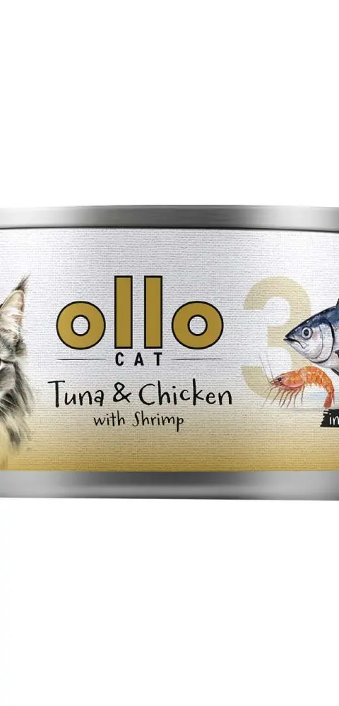 OLLO Cat Nr 3 Tuna Chicken With Shrimp In Broth - Wet Cat Food - 70g
