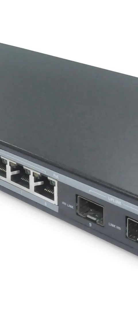 8-Port Gigabit PoE Networkswitch, Desktop, L2 managed, 2 Uplinkports, SFP, 86 W, af/at