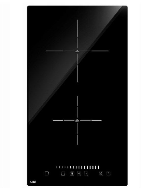 LIN Induction Cooktop LI-B23511 29 Cm 2 Burners Black