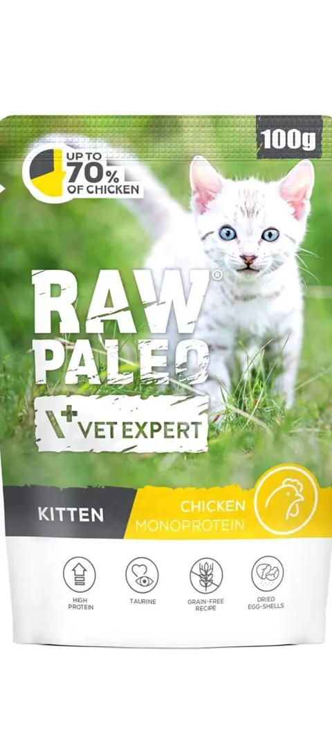 VETEXPERT Raw Paleo Kitten Chicken - Wet Cat Food - 100g
