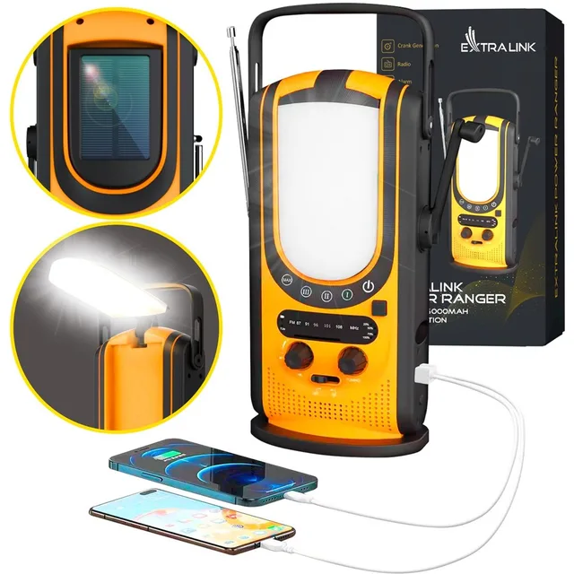Extralink Power Ranger EPS-6000 Power Bank 6000mAh FM Radio LED Light Dynamo Solar Panel
