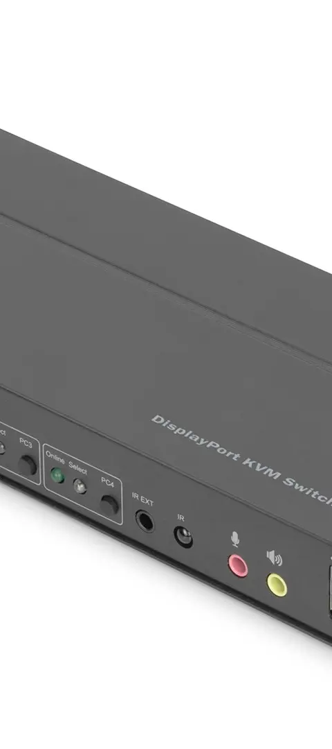 Digitus KVM Switch, 4-Port, 4K60Hz, 4 x DP in, 1 x DP/HDMI out