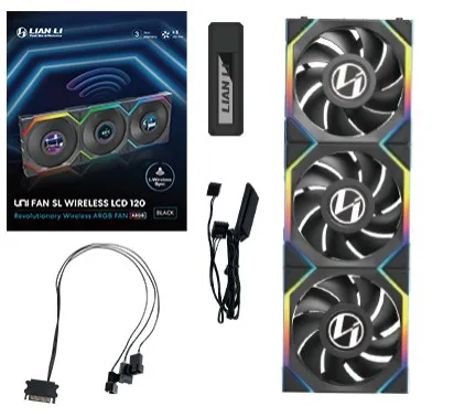 Lian Li UNI FAN SL Wireless LCD 120 Computer case 12 cm Black 3 pc(s)