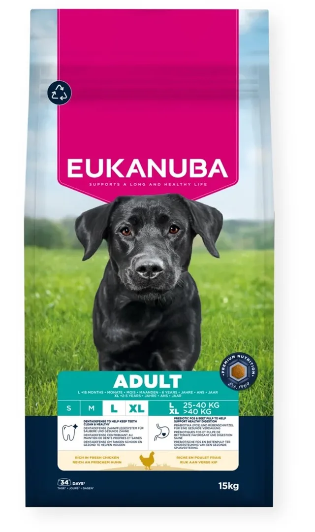 EUKANUBA Adult L XL Rich In Chicken - Dry Dog Food - 15kg
