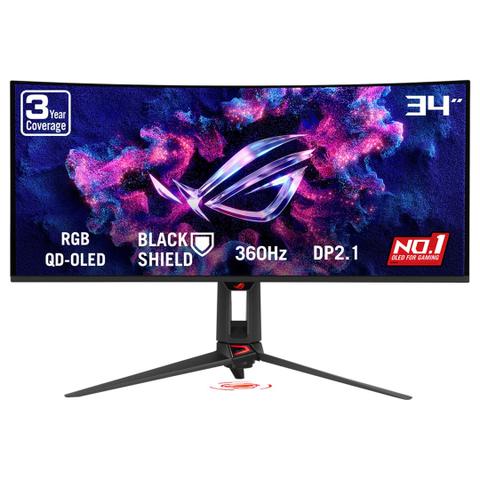 Cm (34") 3440 X 1440 Pixel ASUS 90LM0CU0-B01971 21:9 Wide Quad HD OLED 0,03 Ms 360 Hz HDR DisplayPort HDMI USB-Hub Height VESA 86,4