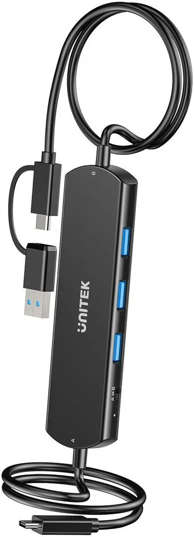Unitek KVM Hub 10 Gbps – przełączanie między 2 hostami, 3×USB-A