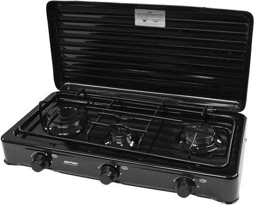 MPM SMILE-KN-03/1KB Hob Black Countertop 60 Cm Gas 3 Zone(S)