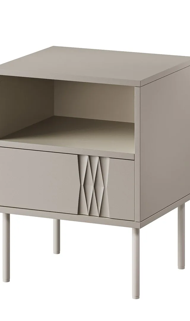 Bedside Table 2 Pcs. TRESSE 44x40x53 Cashmere Matt