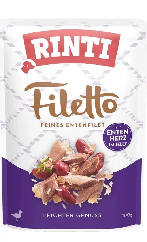 RINTI Filetto Chicken Fillet With Duck Hearts Wet Dog Food - 100g