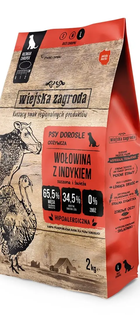 WIEJSKA ZAGRODA Beef With Turkey L - Dry Dog Food - 2kg