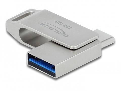 DeLOCK USB 5 Gbps USB-C + Type-A Memory Stick 128 GB - Metal Housing
