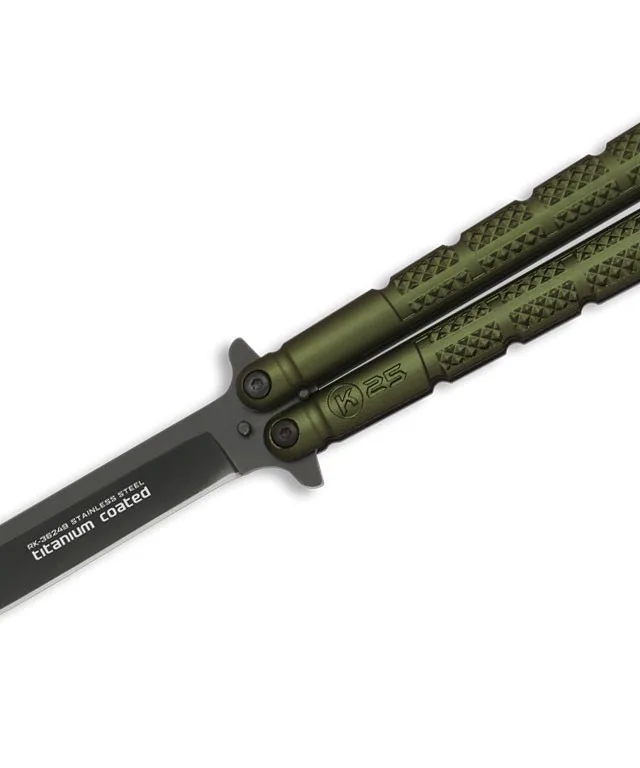 Nóż motylek K25 36249 Balisong Green