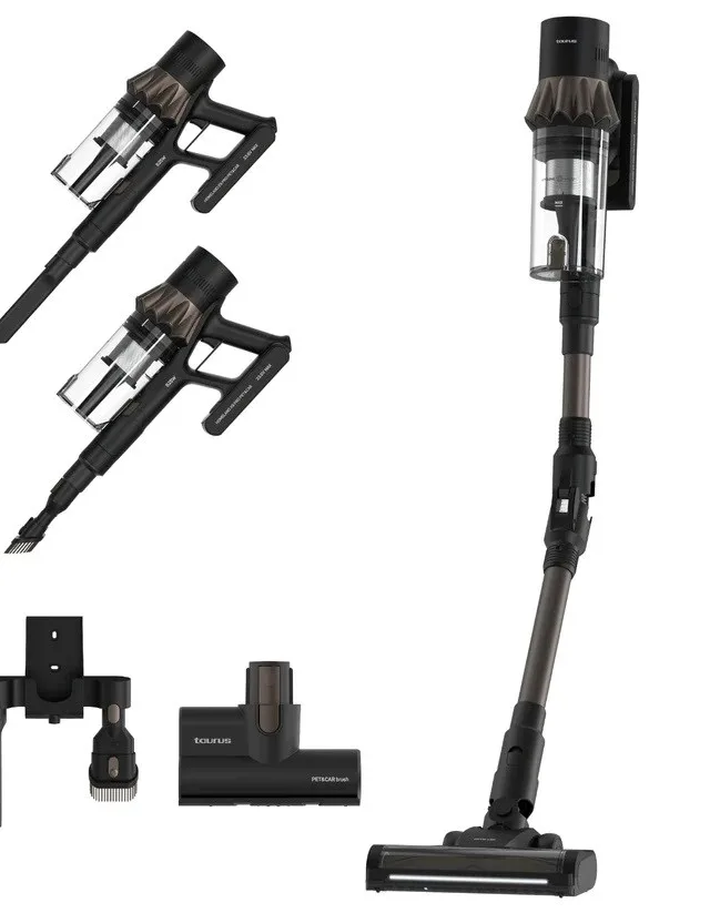 Taurus Homeland X9 Pro Pet & Car Cordless Stick Vacuum Cleaner Battery-powered Dry HEPA Bagless 0.7 l 615 W Black, Brown 2.5 Ah