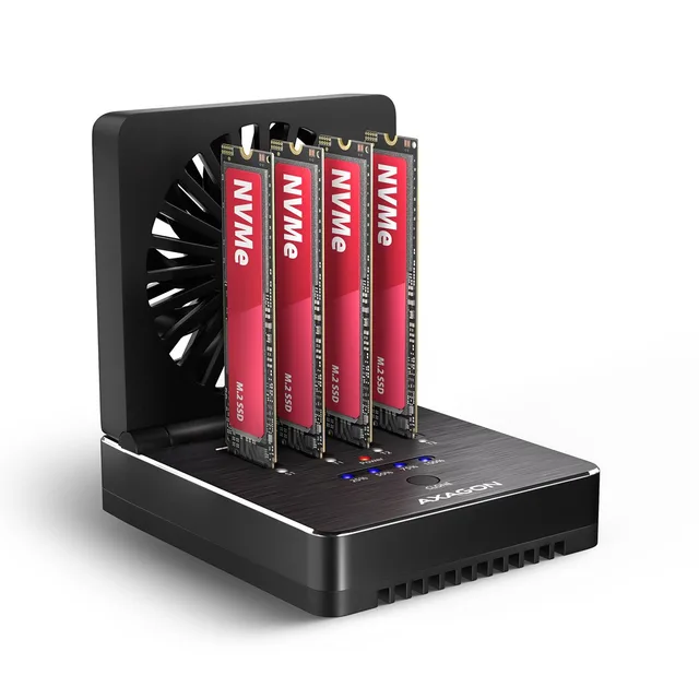 AXAGON ADSA-M2C44 Docking Station, USB4, für M.2-NVMe-SSDs - schwarz