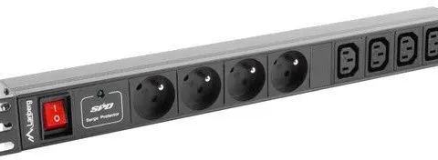 Lanberg PDU-04E04I-0200-BK power distribution unit (PDU) 4 AC outlet(s) 1U Black